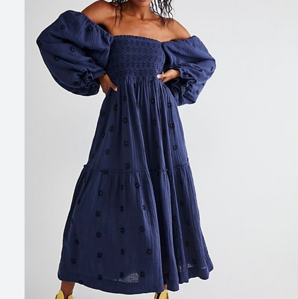 Free People Dahlia Embroidered Maxi Dress